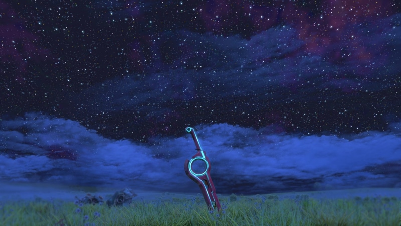 grass, environment, night, star - space, milky way, landscape, 1080P, space, astronomy, scenics - nature, xenoblade chronicles, outdoors, nature, sky