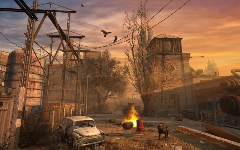 top, pets, mammal, building exterior, framed, men, 2K, sunset, table, domestic animals, built structure, black, group of people, nature, video games, glass