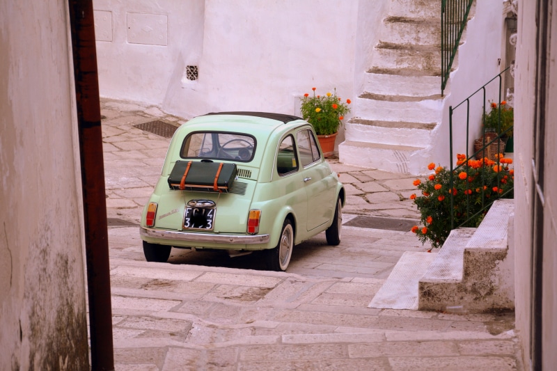 outdoors, 500, flower, flowering plant, mode of transportation, building exterior, flowers, staircase, car, architecture, alley, plant, monte santangelo