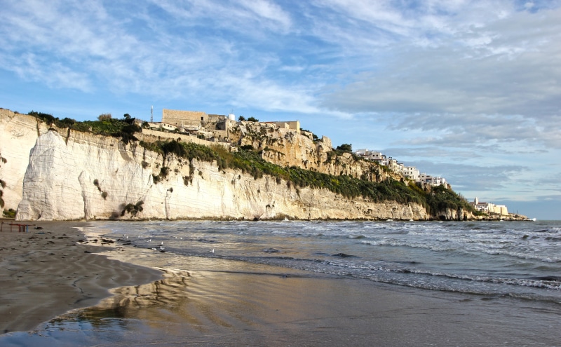 day, nature, tranquility, rock formation, rock - object, cliff, non-urban scene, no people, old town, vieste, beauty in nature, tourism, outdoors, eroded