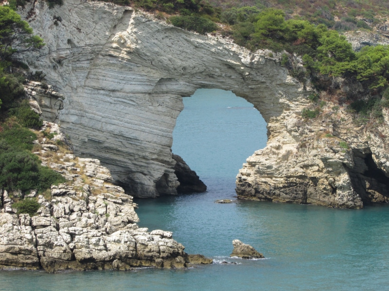 gargano, apulia, nature, arch, eroded, waterfront, sea, puglia, formation, natural arch, outdoors, beauty in nature, day, no people, physical geography