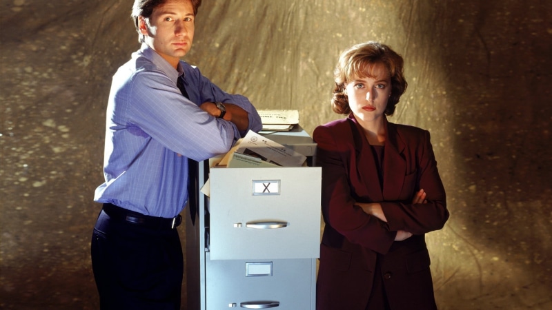 arms crossed, businessman, Dana Scully, blue, young women, Gillian Anderson, men, The X-Files, office, two people, businesswoman, young men, coworker, standing