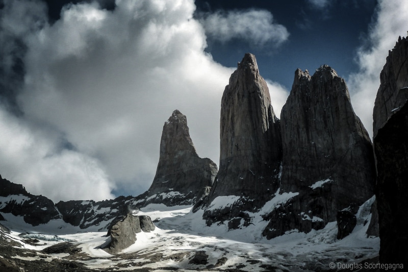 trekking, mirador, snow, rock - Object, scenics, landscape, beauty In Nature, torres, covered, towers, travel, cloud - Sky, paradise  glacier, chile, outdoors