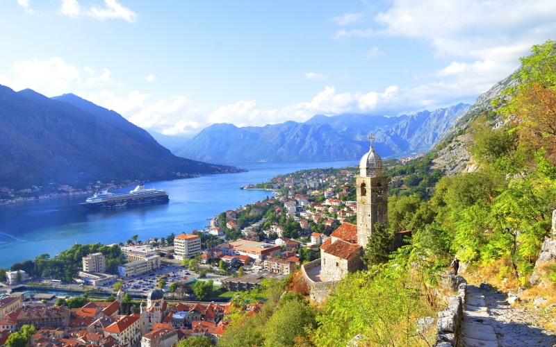 Montenegro, City, River, Bay, Houses, Mountains, 2K