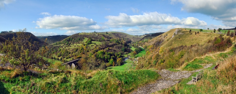 non-urban scene, tranquil scene, hill, Dale, cloud - sky, travel destinations, panoramic, panorama, grass, countryside, rural Scene, england, hills, Peak