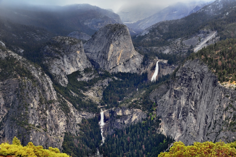 Nevada Fall, Paso Robles, Point, Trees, Color, landscape, outdoors, United States, mountain, Low, Gorge, Hillside, Nature, Waterfalls, park, Panorama, Washburn