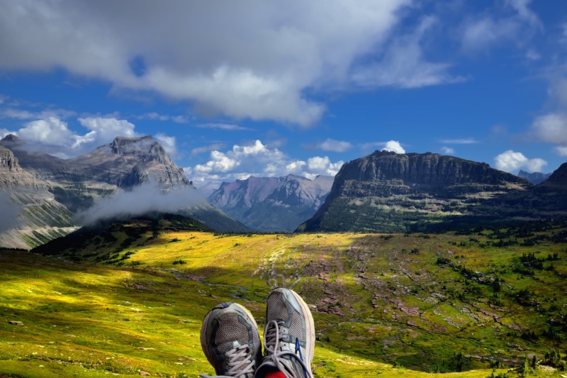 summer, Runner, Valley Below, Trees, Distance, Nature, Portfolio, Low, Clouds, Blue Skies, United States, 5K, travel, Canvas, World Heritage Site, Running Shoes