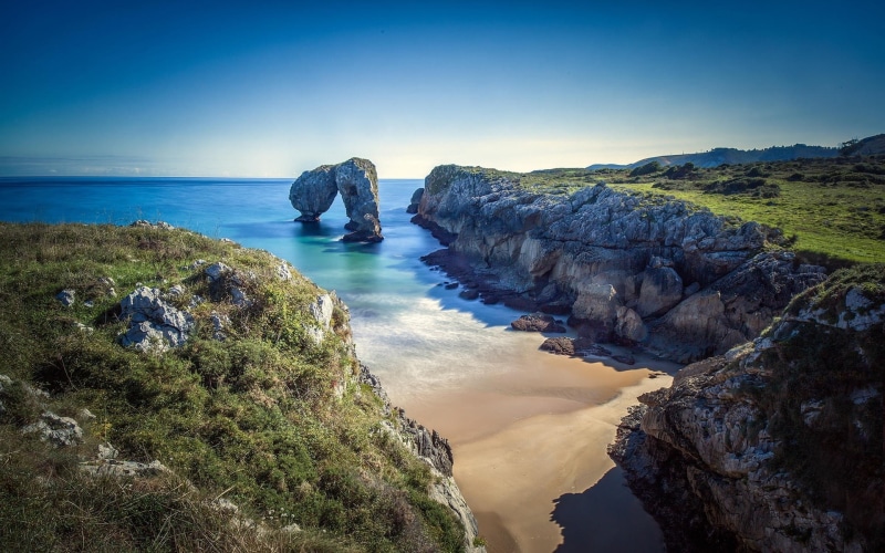 island, view, Ocean, Sea, Beach, Rocks, Coast, 1080P