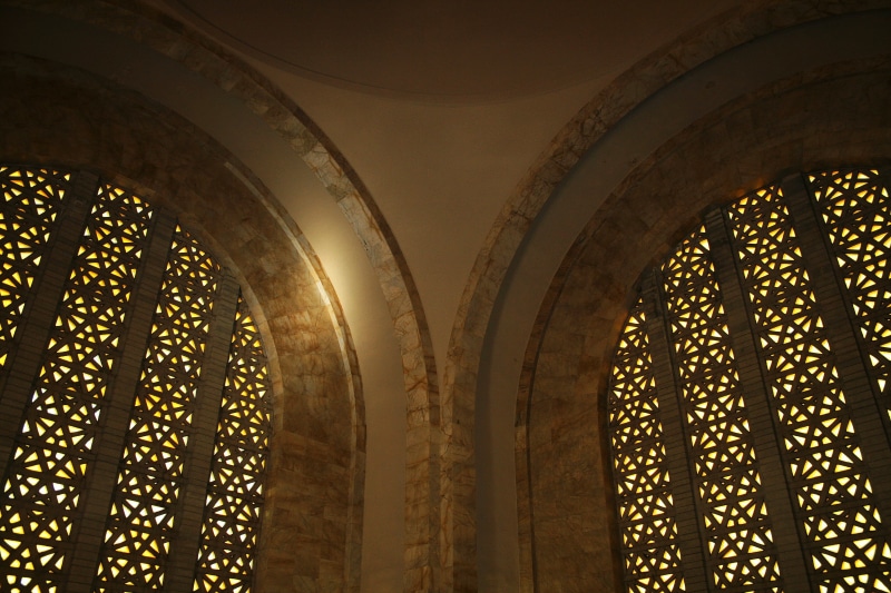 indoors, built structure, 4K, windows, gold colored, monolith, place of worship, spirituality, art and craft, voortrekker monument pretoria, light, luxury
