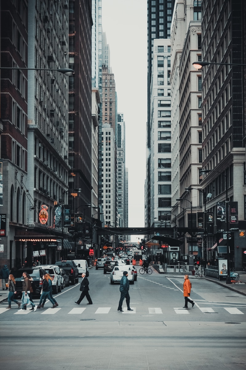 high-rise buildings, manhattan - New York City, building, sign, city, city Life, outdoors, rush Hour, car, crosswalk, city street, traffic, transportation