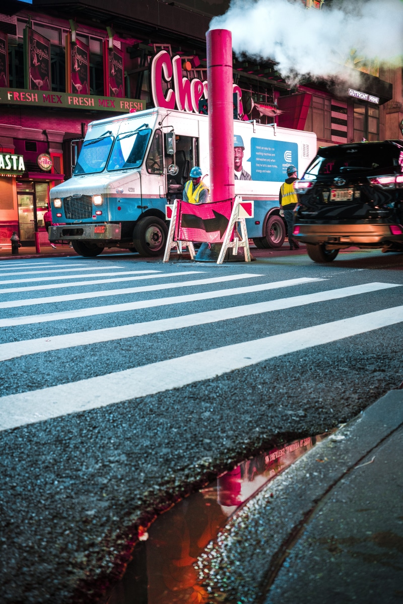 times square, signal, 8K, black, running, architecture, man, worker, lane, pedestrian, street, motion, city street, mode of transportation, outdoors, land vehicle
