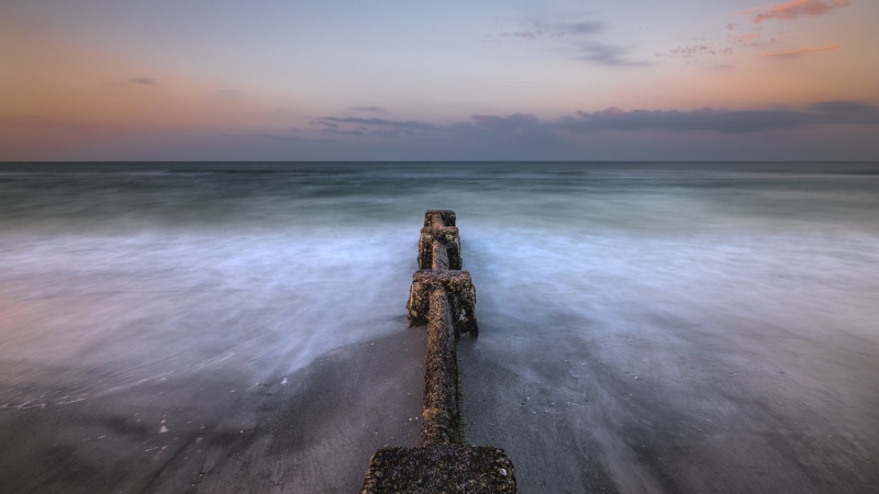 steel, outdoors, long exposure, horizontal, layered, Travel photography, Madeira Beach - Florida, photograph, shore, steel pipe, fine art, scenery, photo