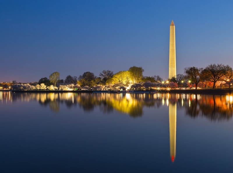Epic, Vivid, reflecting pool, Beautiful, Landscape, basin, monumentalcore, Monument, clear sky, United States, night, historical, copy space, outdoors
