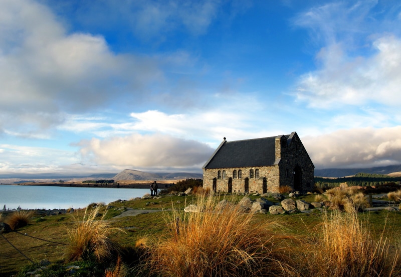 1080P, wall, nature, house, CC0, Public Domain, next, lake, stone wall, South Island, landscape, body, day, body of water, water, photos, Lake Tekapo