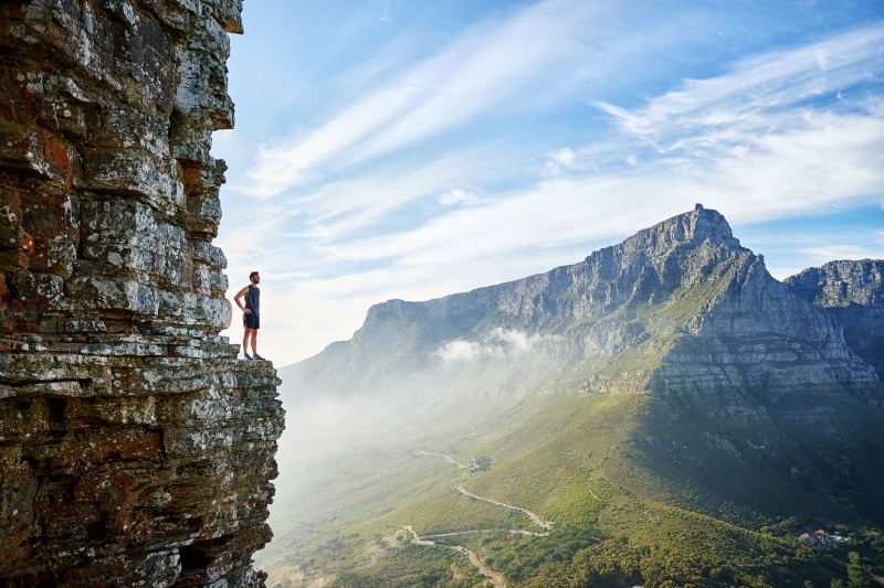 beauty in nature, solid, leisure activity, full length, nature, rock - object, daredevil, standing, rock, tranquility, 4K, hike, high, summer, rock formation
