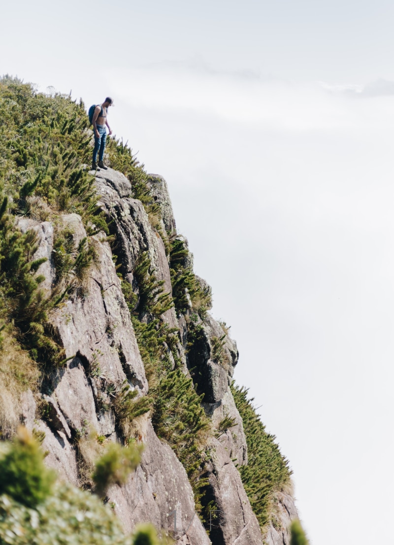 hiking, nature, adventure, mountain climbing, mountain peak, lifestyles, backpacker, danger, rock - object, person, action, standing, climb, rocks, day