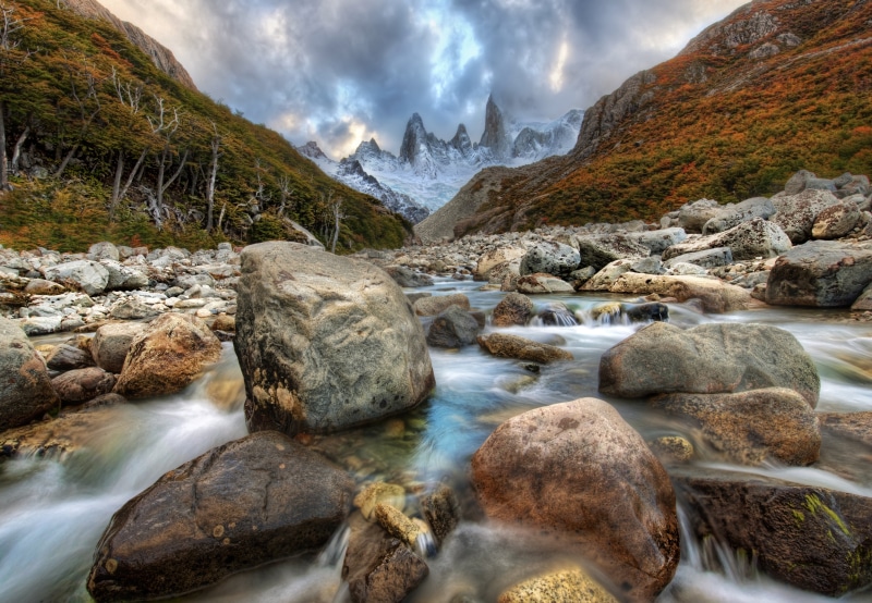 beauty In Nature, 5K, rocks, turbulent, brown, river  wild, dangerous, stream, Patagonia, gray, rock - Object, growth, outdoors, icy, stuck, customs, natural  landscape