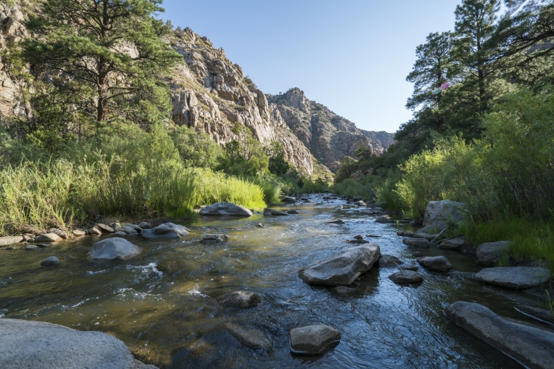 landscape, Heat, rocks, 4K, creek, summer, stream, New Mexico, explore, BLM, Box, scenics, tree, Trail, swimming, daytime, outdoors, river, Embudo, canyon