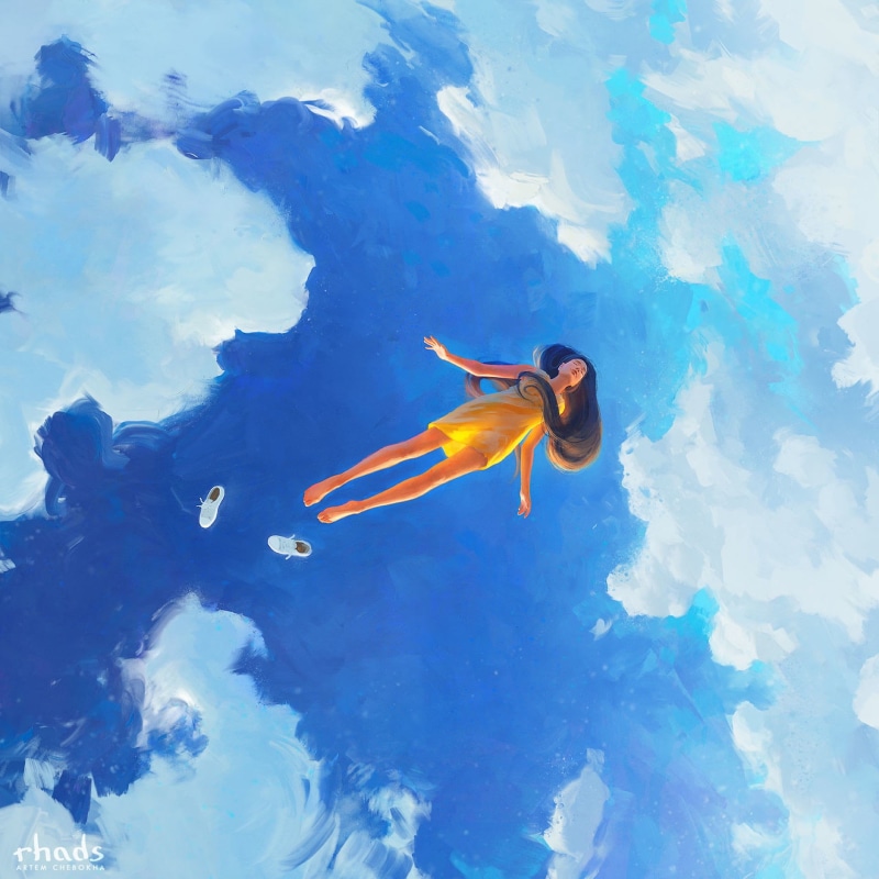 aquatic sport, animal themes, fantasy girl, sport, nature, swimming, animals in the wild, painting, day, exploration, undersea, outdoors, blue, marine