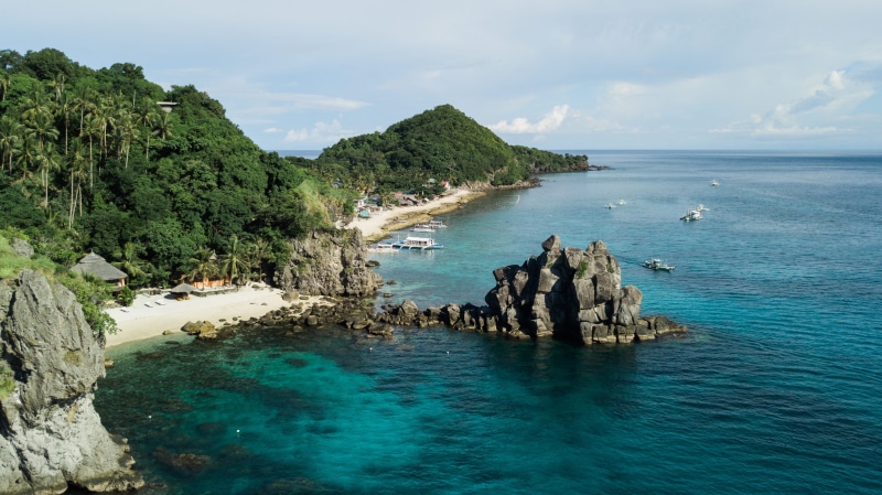 island, plant, outdoors, dauin, 4K, beauty in nature, cloud - sky, sky, drone, snorkel, no people, land, idyllic, apo island, nature, tree, philippines
