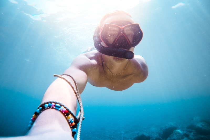 underwater, snorkeling, aquatic sport, summer, traveling, water, adult, vacation, body part, sunlight, sea, sports, eyewear, young adult, 4K, man, snorkel
