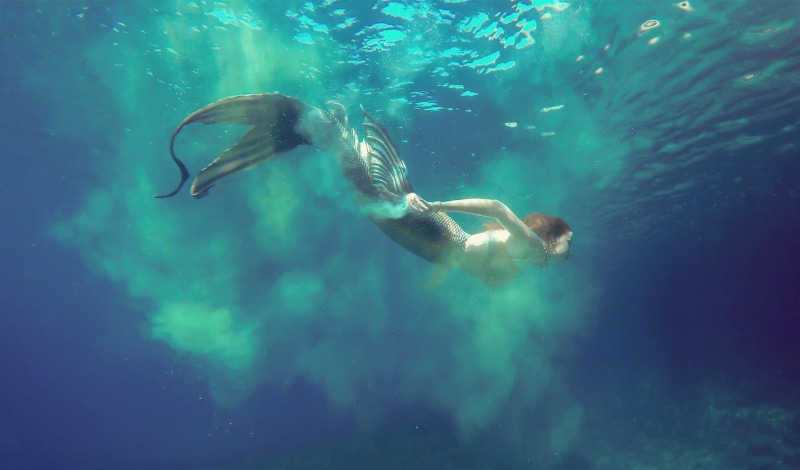 water, turquoise colored, snorkeling, adventure, clothing, the little mermaid, leisure activity, swimming, mermaid, extreme, digital, one person, aquatic sport