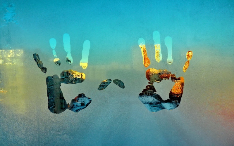 handprints, sea life, day, 1080P, two, water, exploration, hand, sea, water on glass, aquatic sport, beauty in nature, no people, undersea