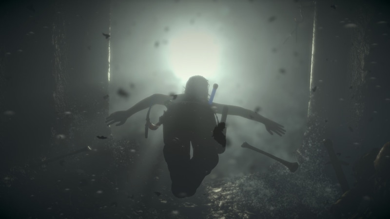 full length, exploration, lara croft rise of the tomb raider tomb raider, diving equipment, aquatic sport, one person, vacations, leisure activity, sport
