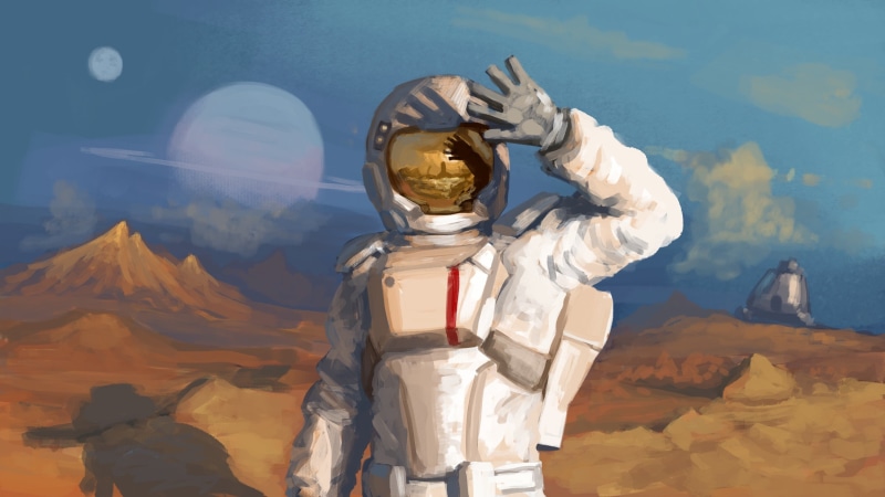 sky, cloud - Sky, creativity, mountain, the suit, nature, architecture, spirituality, outdoors, exploration, day, planet, male likeness, scenics, astronaut