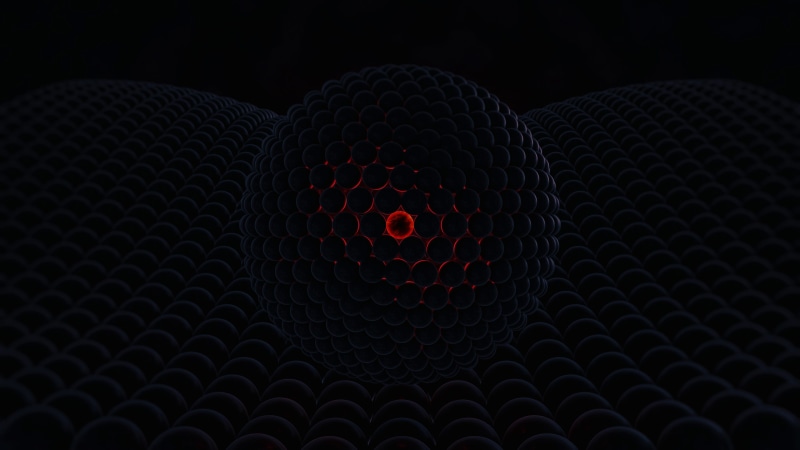 red, d, orb, 4K, art, dark, glowing