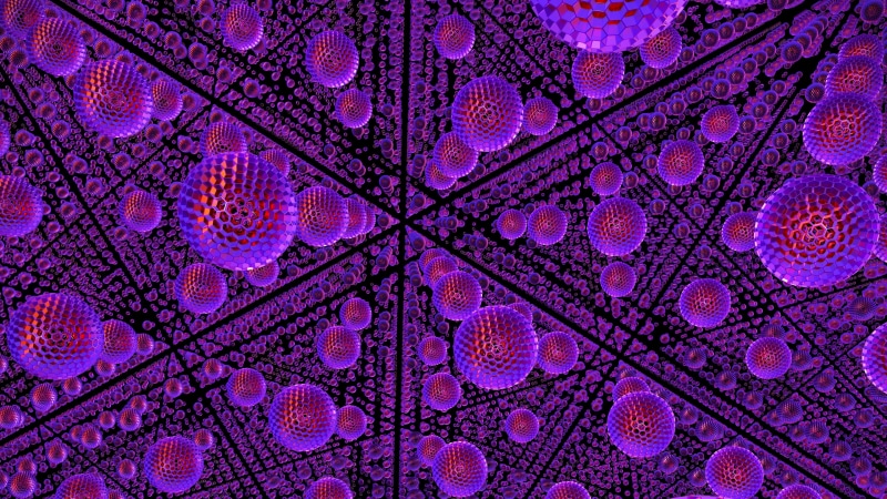 4K, 3d, fractal art, pattern, orb, psychedelic art, fractal, ball, purple, abstract art, sphere, spheres