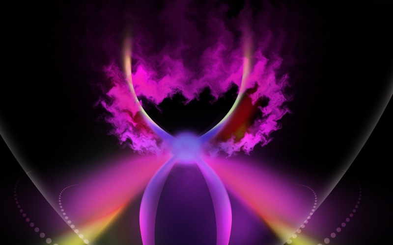 illustration, 2K, 2880x1800, abstract, soke, light, orb, purple, smoky