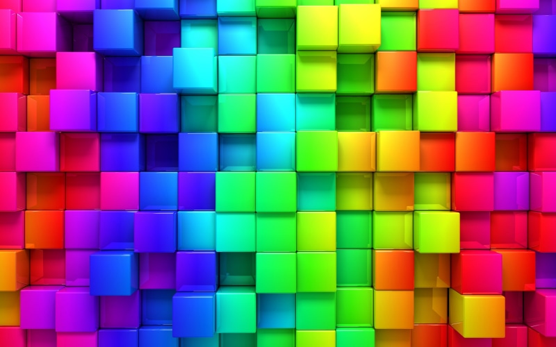 4K, 3d graphics, rainbow backgrounds, Download 3840x2400 blocks, background, blocks