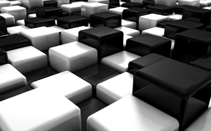 view, white, 3D view, x, Black, hd, blocks, 1080P, technology, ubuntu, linux, art, d, cubes