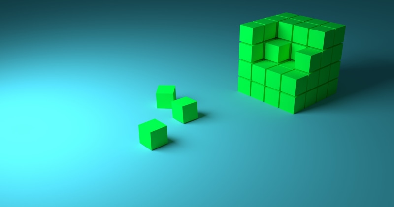 colored background, shape, progress, abstract, green, toy, 4K, copy space, block shape, studio shot, cube shape, design, cubes, illustrationb, blue, toy block
