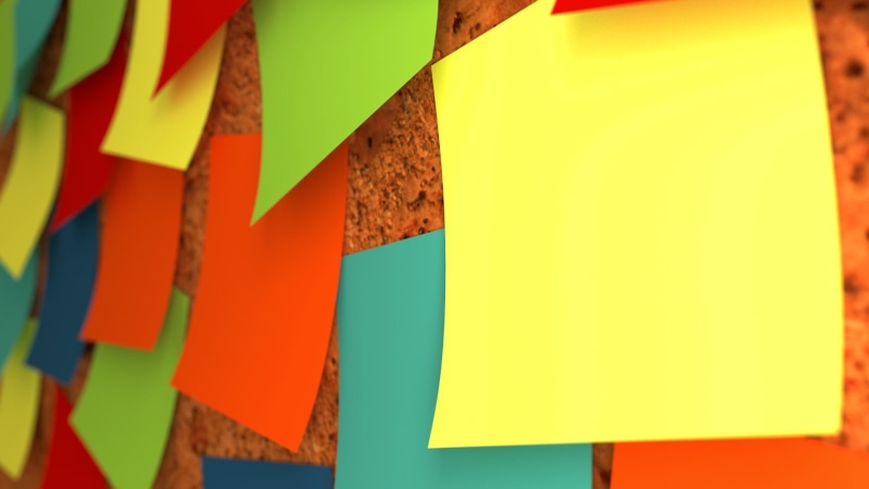 wall - building feature, copy space, hanging, message, post-it notes, notes, adhesive note, 1080P, green color, backgrounds, creativity, art and craft
