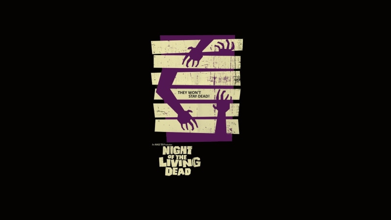 sign, artwork, copy space, Night of the Living Dead, guidance, information, no people, warning sign, indoors, western script, note, black background, 1080P