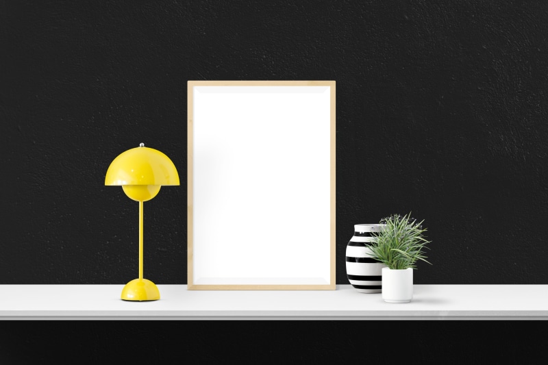 black color, studio shot, freshness, adhesive note, nature, black background, interior, group of objects, potted plant, poster, vase, table, desk, indoors