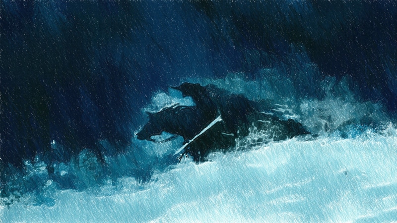 horse, 2K, animals in the wild, mammal, undersea, sport, one animal, outdoors, marine, man, snow, swimming, animal wildlife, fantasy art, nature, painting