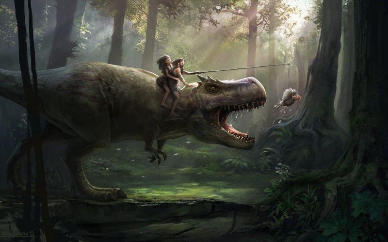 forest, T-Rex, roaring, outdoors, nature, animal teeth, one animal, digital, animal wildlife, anger, animal mouth, mouth open, tree, animal themes