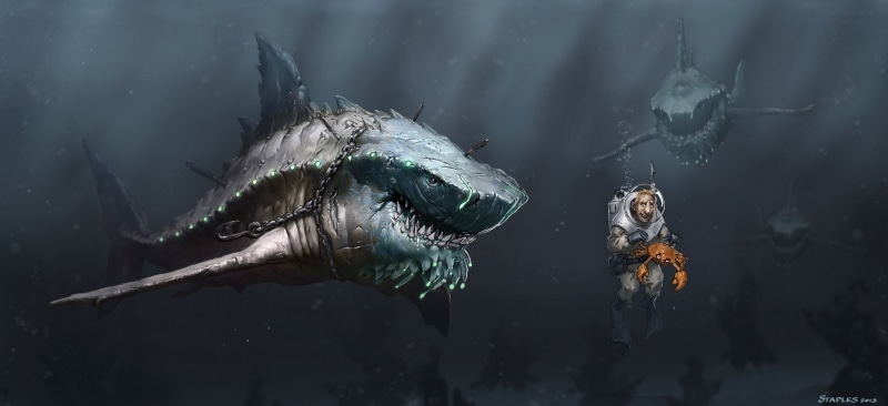 underwater, undersea, no people, megalodon 4k hd  for pc download, marine, sea life, animal themes, vertebrate, 4K, day, animal wildlife, swimming, nature