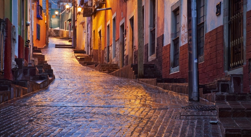 Mexico, the way forward, paving stone, city, block, built structure, camino, residential district, day, illuminated, oro, camino de oro, gray, road, guanajuato