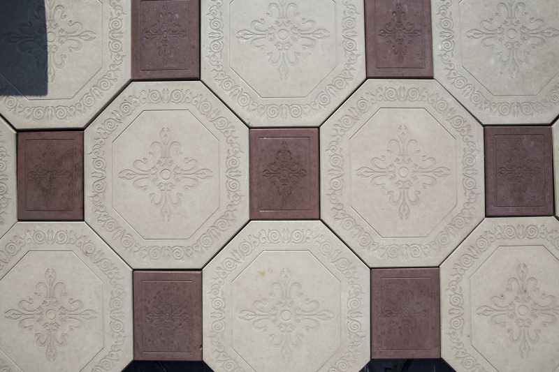 no people, hexagon, symmetry, shape, pattern, wall - building feature, Paving Stone, stone, textured, choice, pavement tile, indoors, 5K, architecture