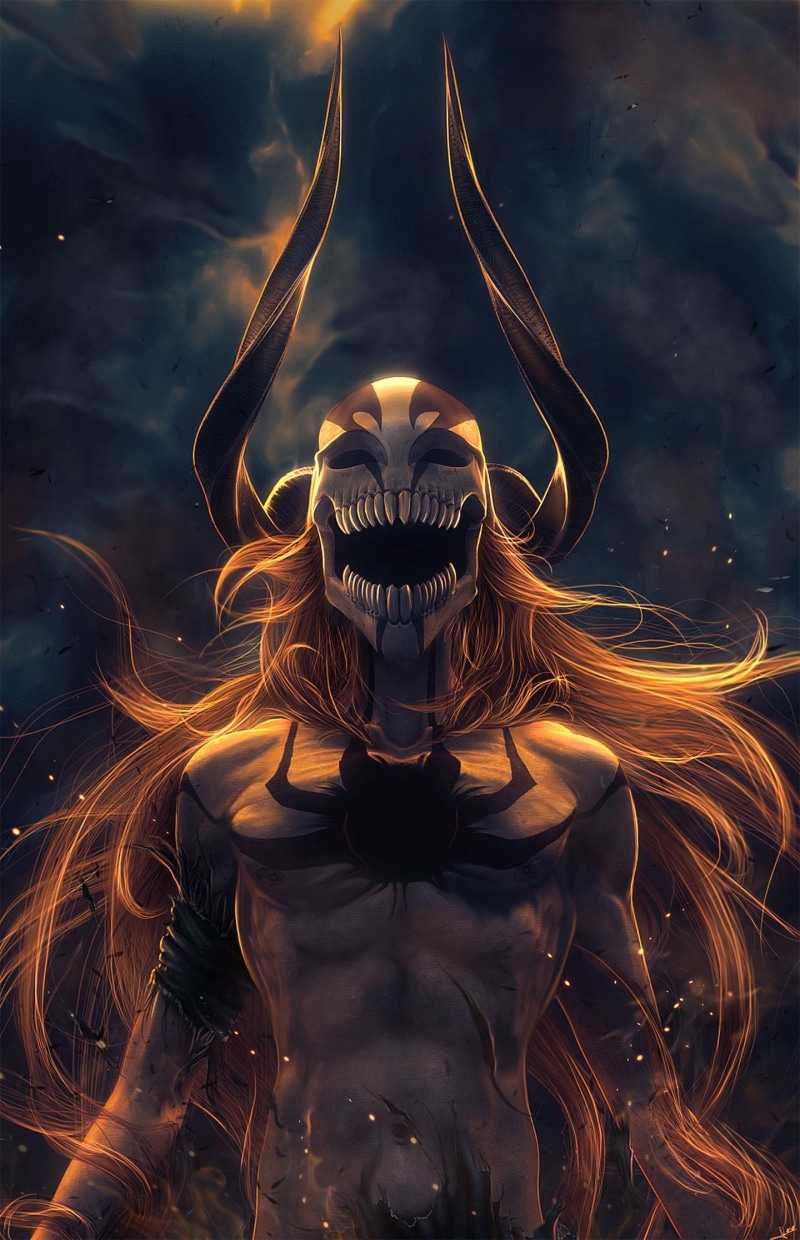 1080P, kurosaki, ichigo, anime, mask, series, horn, bleach, character