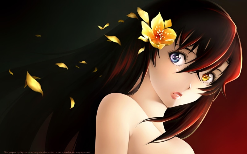 cute, anime girl, 1080P, red anime, anime, girl, anime hot, art, hd