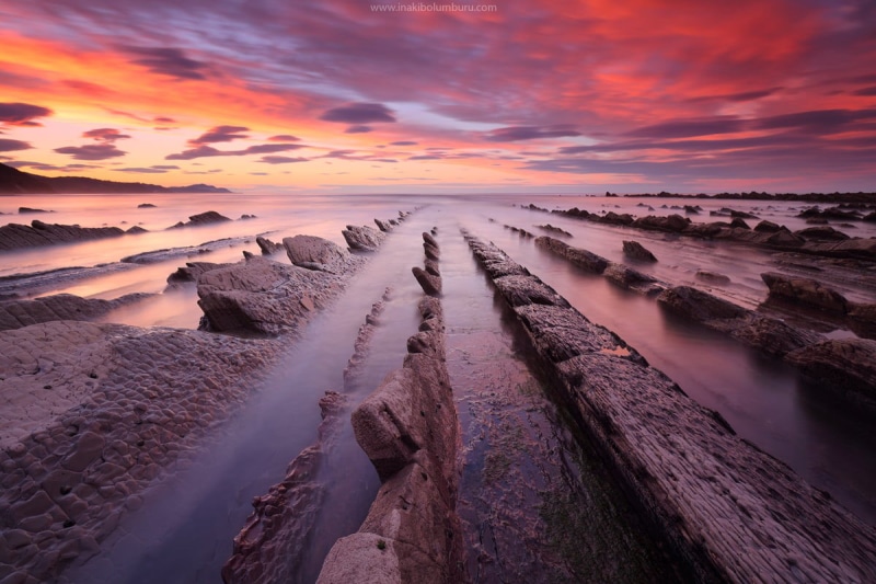 euskal herria, sunrise - Dawn, body, flysch, sunset, travel, long exposure, landscape, sea, deba  gipuzkoa, colorful, lines, seascape, beside, rocky, land