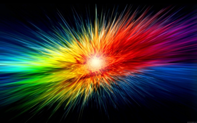 explosion, rainbow, color, graphic, 2K, blast