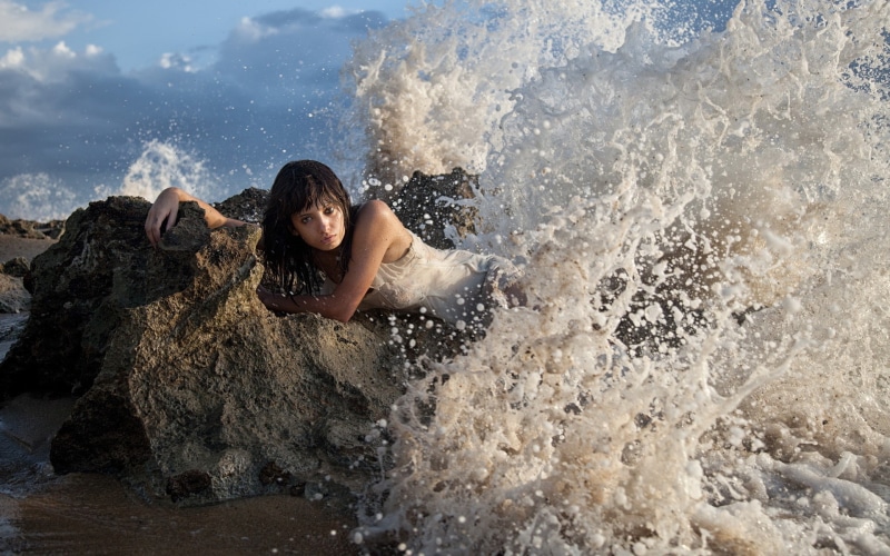 squirt, girl, stone, 1080P, wave
