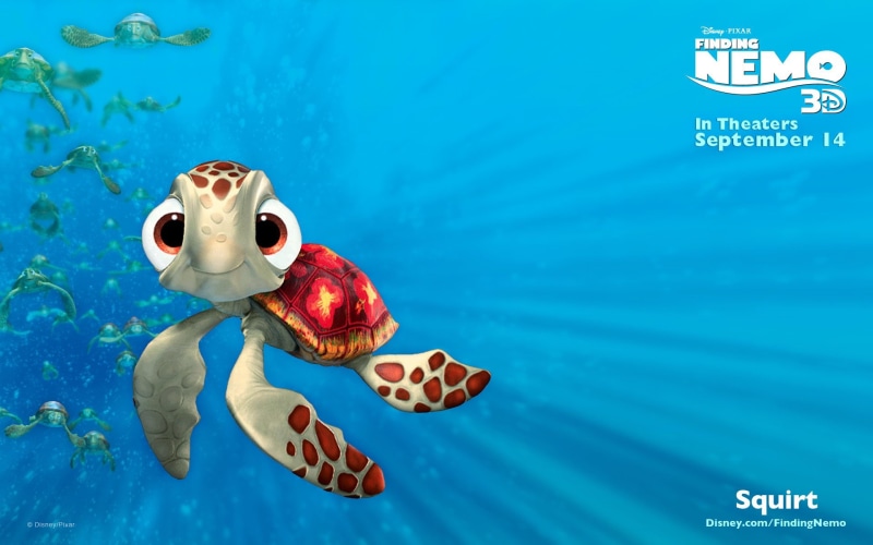 sea, nature, Squirt (Finding Nemo), creativity, no people, Finding Nemo, 1080P, text, still life, art and craft, indoors, human representation, blue, toy