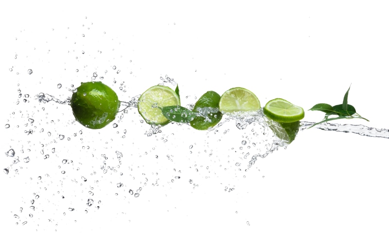 studio shot, white, drops, lemon, food, spray, transparent, white Background, lime, limes, drink, wave, backgrounds, green Color, freshness, macro, citrus